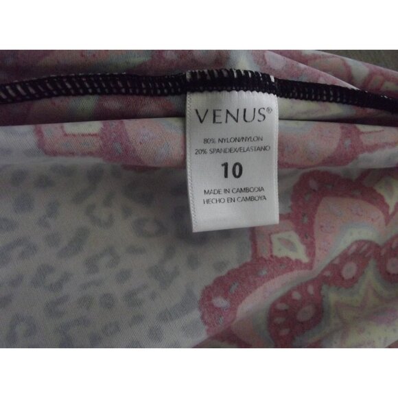 Venus Tankini Swimsuit Top Womens Size 10 animal pring black orange Built In Bra - Picture 6 of 8